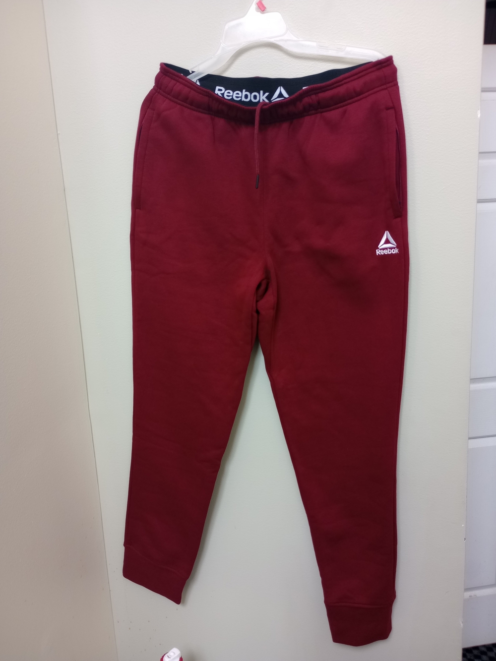 Reebok Burgundy Maroon Jogger Sweatpants